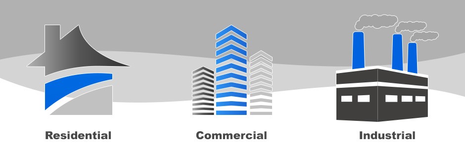 Residential, Commercial, Industrial